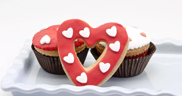 Butter cookiesn and cupcake — Stock Photo, Image