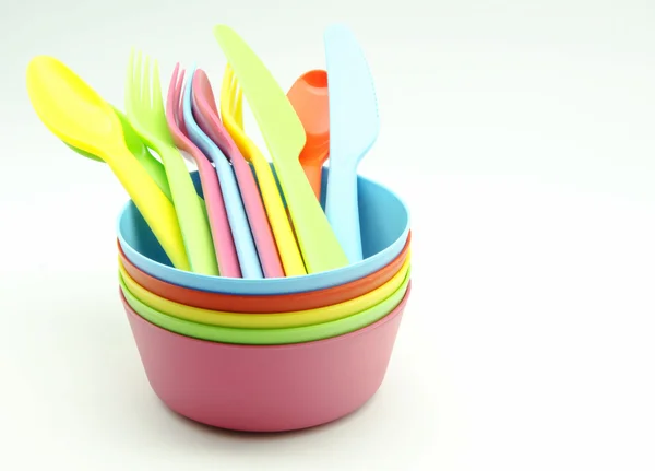 Several bowls and plastic — Stock Photo, Image