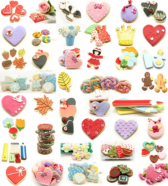 Collage of cookies decorated — Stock Photo, Image