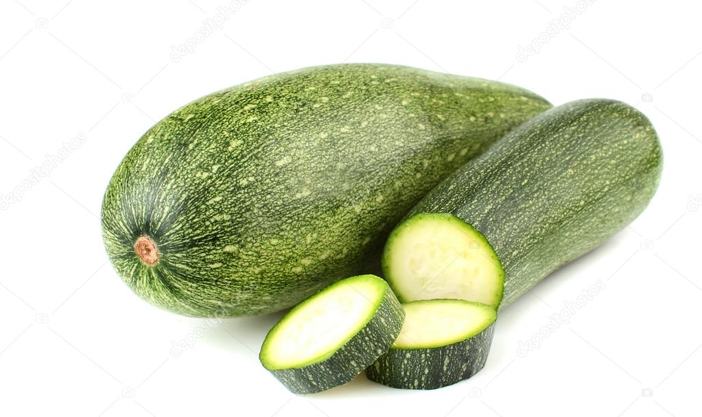 Fresh green courgette