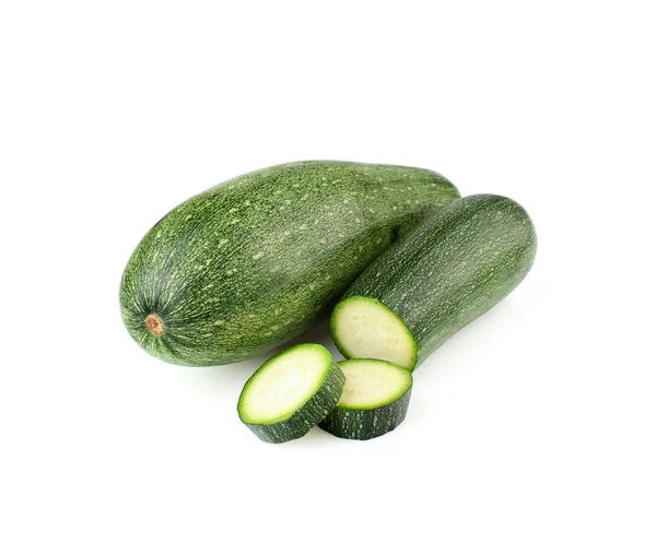 Two zucchini sliced on a white background — Stock Photo, Image