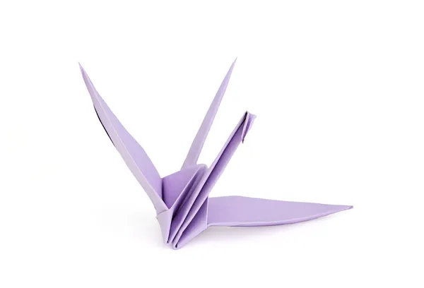Fioletowy origami ptak — Zdjęcie stockowe