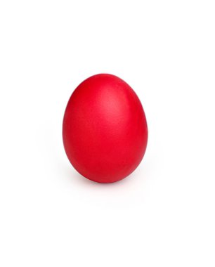 Beyaz arkaplanda kırmızı paskalya yumurtası