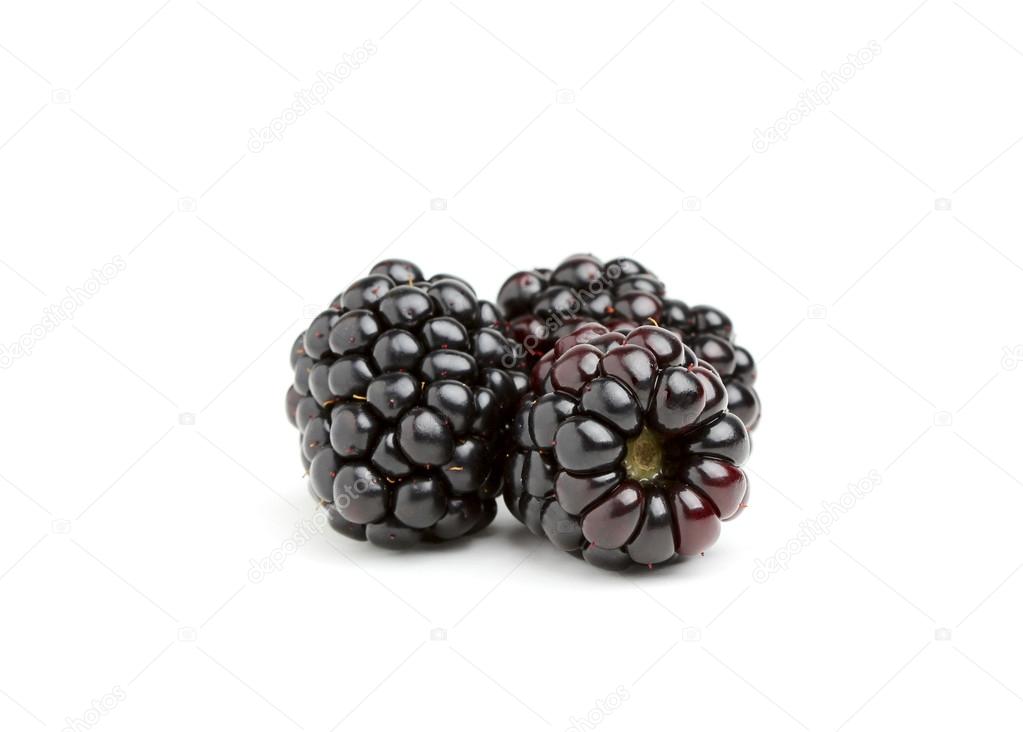 Three large blackberries.