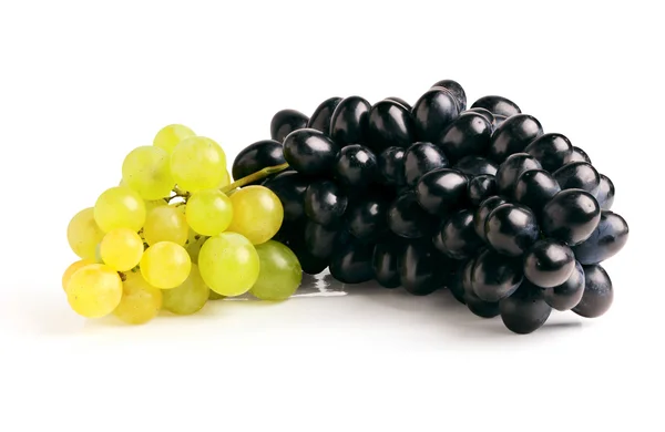 White and black grapes. — Stock Photo, Image