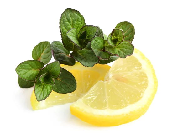 Lemons slices with mint. — Stock Photo, Image