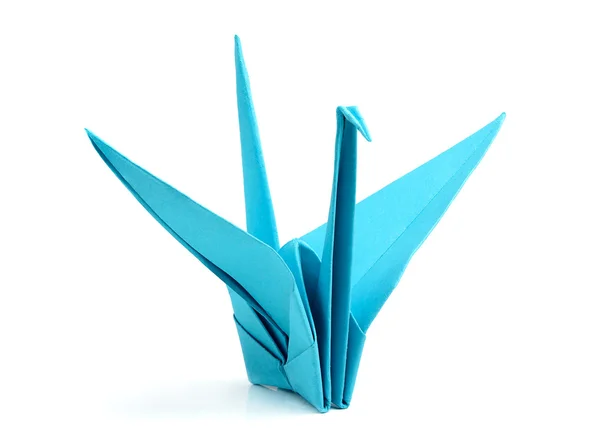 Niebieski origami ptak. — Zdjęcie stockowe