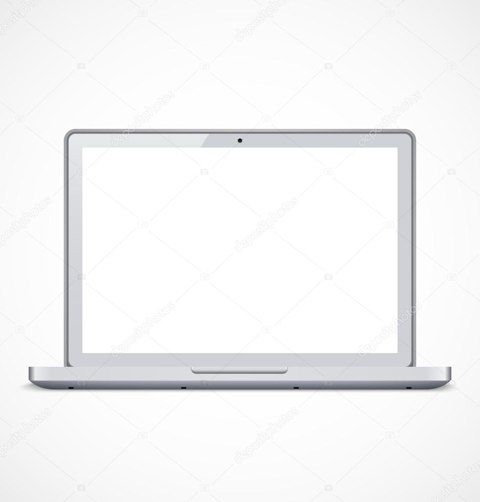Laptop with white screen — Stock Vector © skymax 22713301