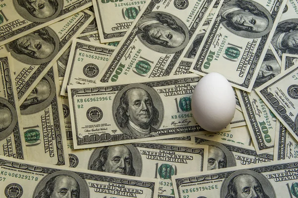 100$ banknotes and an egg — Stock Photo, Image