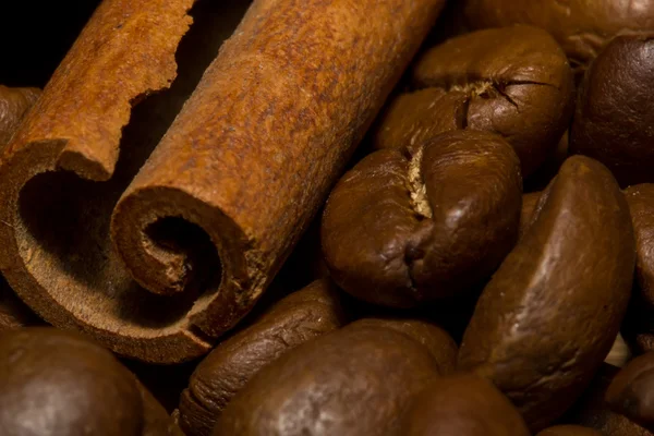 Coffee beans and cinnamon. — Stock Photo, Image