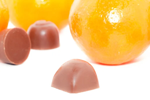 Mandarinas y chocolate — Foto de Stock