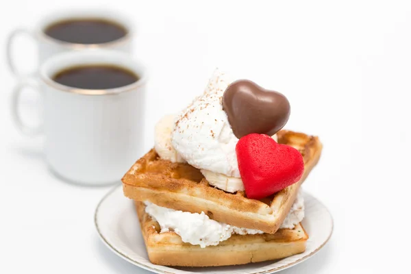 Waffles and coffee — Stock Photo, Image