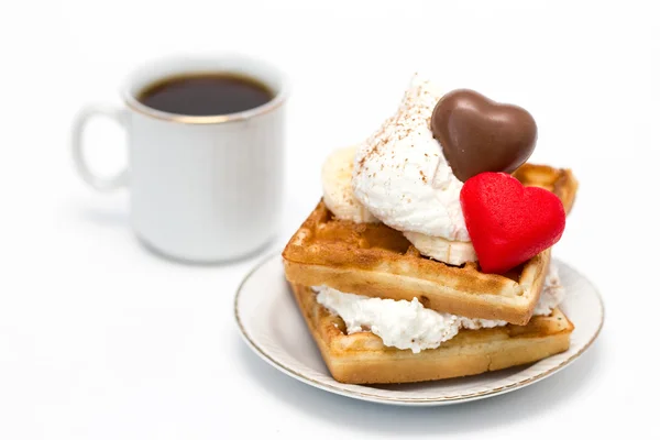 Waffles and coffee — Stock Photo, Image