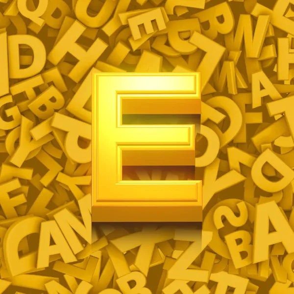 Golden Alphabet Uppercase Letter Illustration — Stock Photo, Image