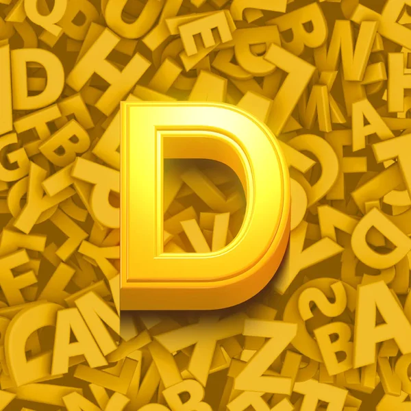 Alfabeto Dourado Letra Maiúscula Ilustração — Fotografia de Stock