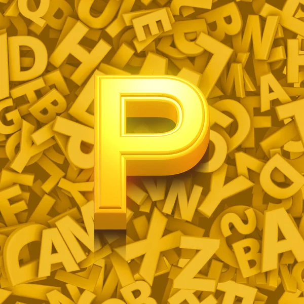 Goldenes Alphabet Großbuchstabe Illustration — Stockfoto