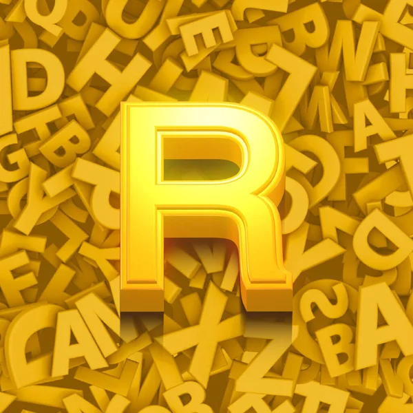 Alfabeto Dourado Letra Maiúscula Ilustração — Fotografia de Stock