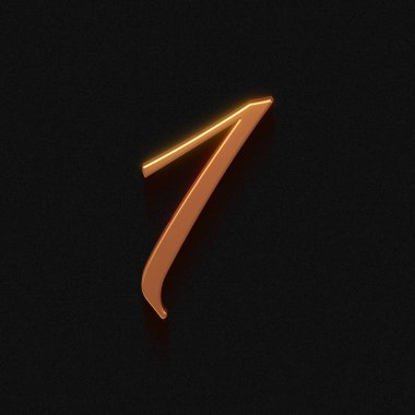 Siyah arkaplanda 3d altın bir numara, 3d illüstrasyon, eski tarz yazı tipi