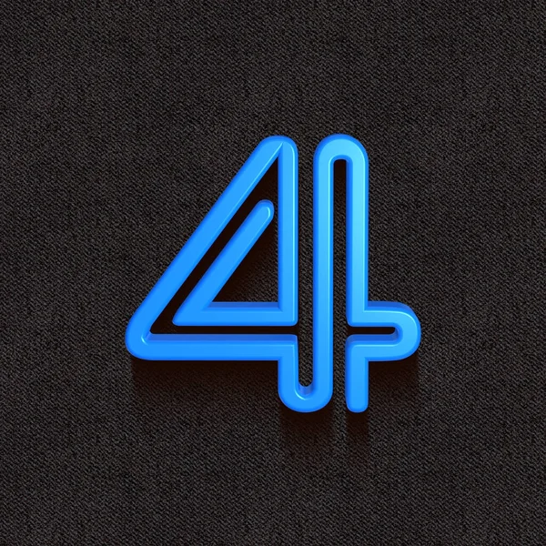 Alphabet Satz Blauer Zahlen Auf Dunklem Hintergrund Vier Darstellung — Stockfoto