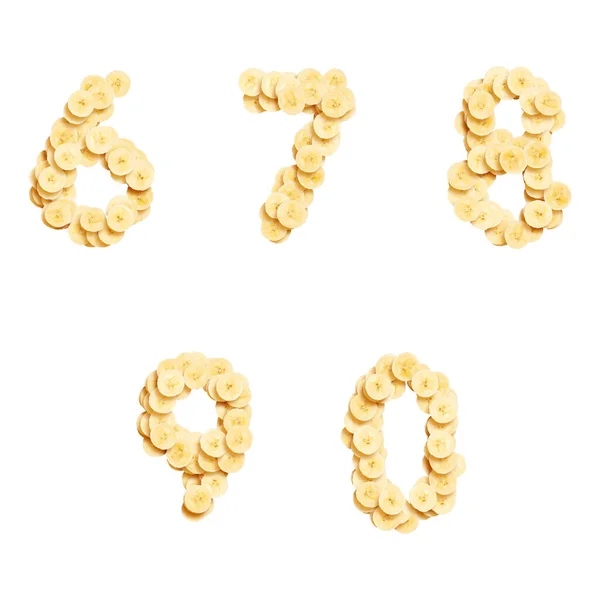 알파벳 바나나로 만들어 숫자들의 — 스톡 사진