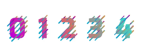 Set Multicolored Numbers Lines Rendering White Background Creative Alphabet Zero — Fotografia de Stock