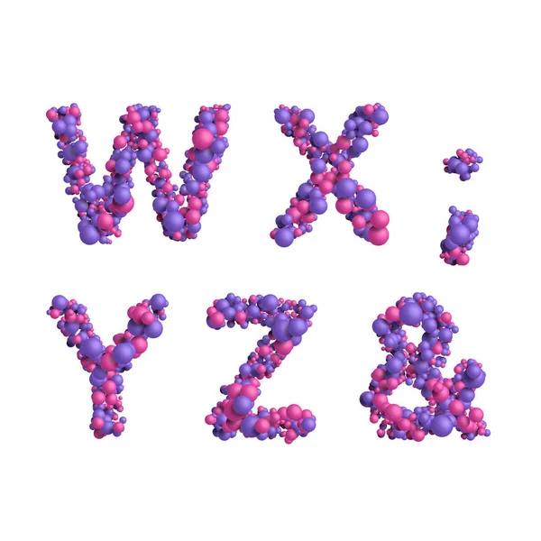 Alphabet Letters Made Multicolored Little Spheres — 스톡 사진