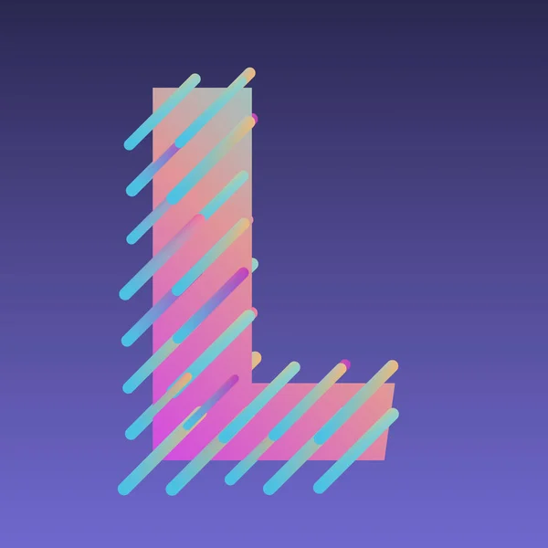 Alphabet Mehrfarbige Buchstaben Und Linien Auf Violettem Hintergrund Rendering Großbuchstaben — Stockfoto
