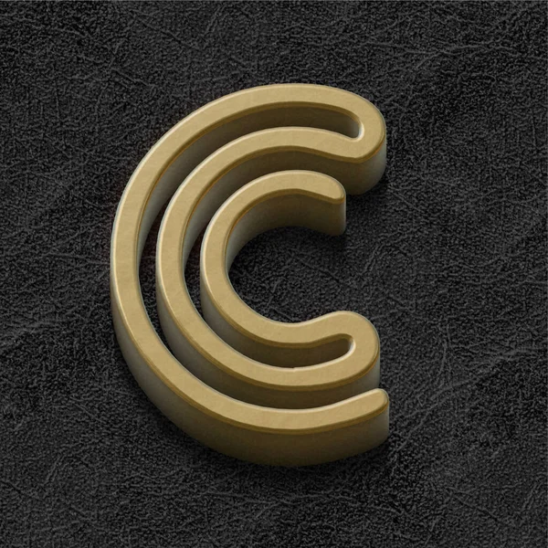 Golden Alphabet Metallic Letter Dark Background Illustration — Stock Photo, Image