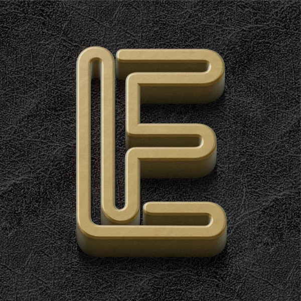 Alfabeto Dourado Letra Metálica Fundo Escuro Ilustração — Fotografia de Stock