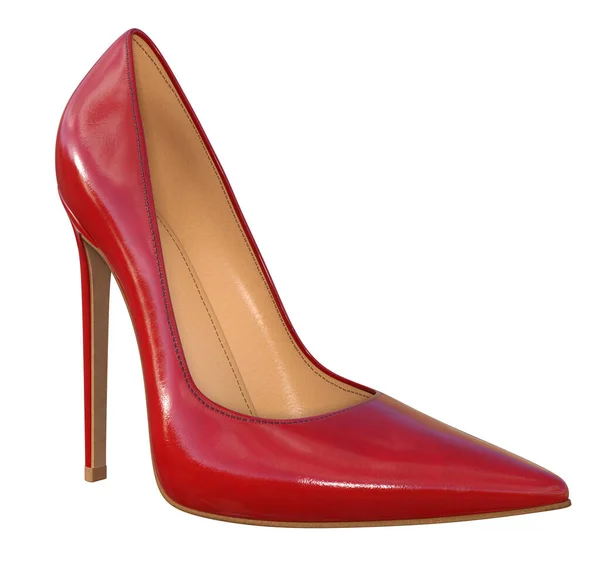 Rote Schuhe Mit Hohen Absätzen Darstellung — Stockfoto