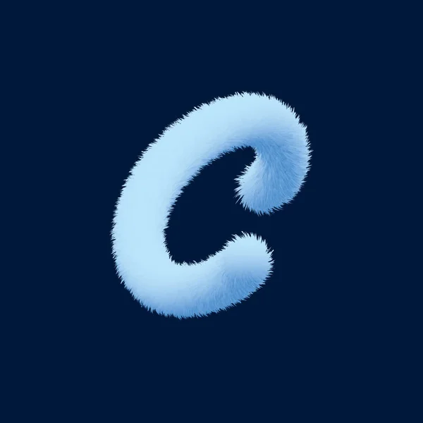 Alphabet Furry Letter Illustration Blue Background — Foto de Stock