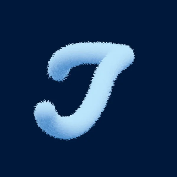 Alphabet Furry Letter Illustration Blue Background — Zdjęcie stockowe