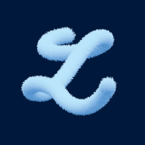 Alphabet Furry Letter Illustration Blue Background — Stockfoto