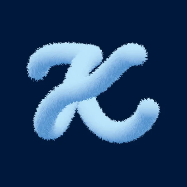 Alphabet Furry Letter Illustration Blue Background — Photo