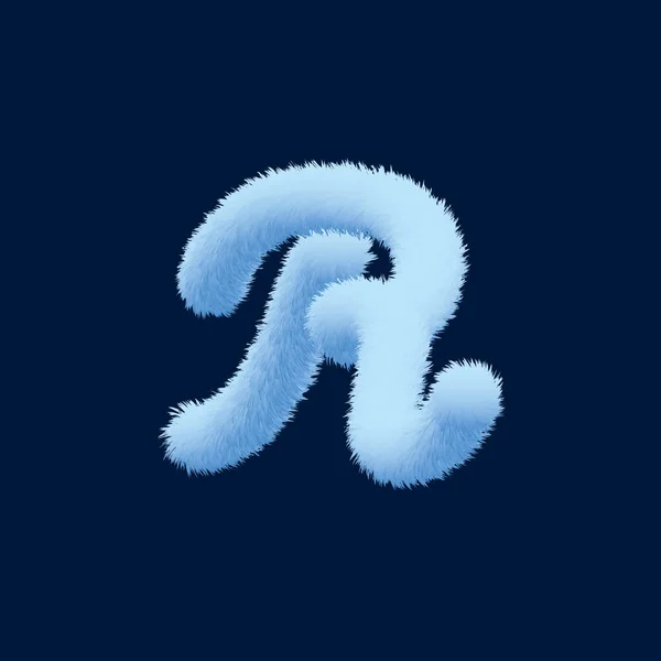 Alphabet Furry Letter Illustration Blue Background — Stock Photo, Image