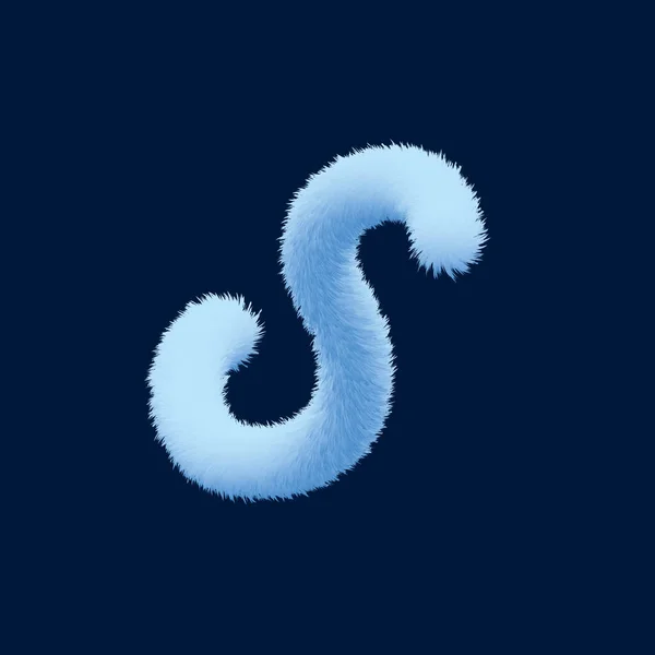 Alphabet Furry Letter Illustration Blue Background — Fotografia de Stock