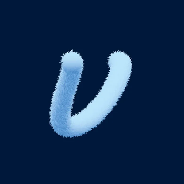 Алфавіт Пухнаста Літера Ілюстрація Синьому Фоні — стокове фото