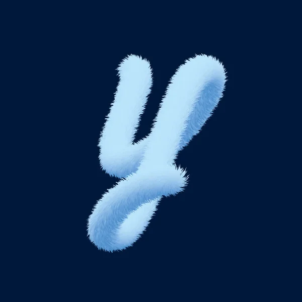 Alfabeto Letra Peluda Ilustração Fundo Azul — Fotografia de Stock