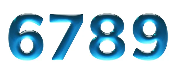 3D sayılar kümesi, altı, yedi, sekiz, dokuz.