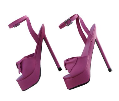 Kadın ayakkabıları, yüksek topuklu ayakkabılar, beyaz üzerine izole edilmiş, 3D çizim.