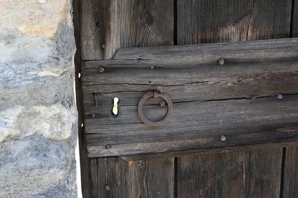 Portas Madeira Velhas Com Fechadura — Fotografia de Stock