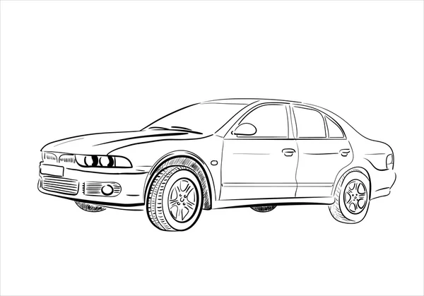 Bosquejo del coche — Vector de stock