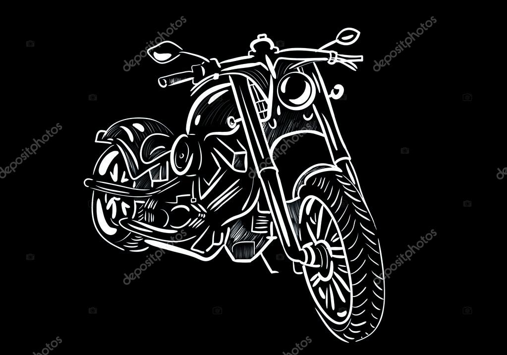 Bike, motorcycle, transport, sketch, vector, white