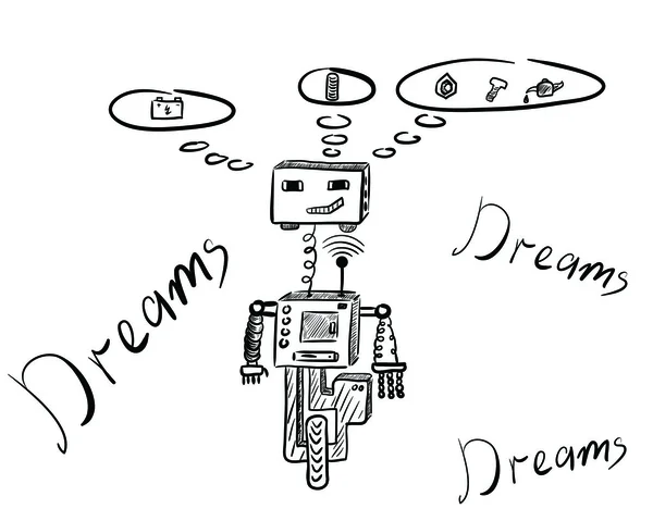 Το όνειρα ρομπότ — Διανυσματικό Αρχείο