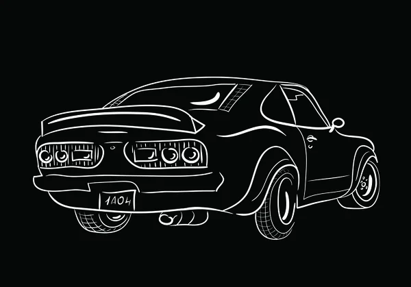 Sketch car back — Stock Vector