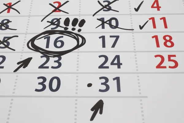 Date on a calendar — Stock Photo, Image