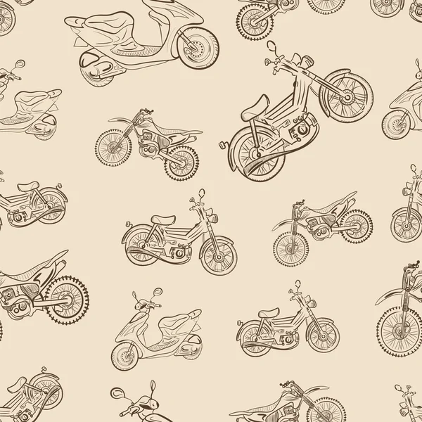 Nahtlose Textur ein Jahrgang mit Mopeds — Stockvektor