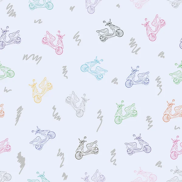 Textura perfecta con scooters — Vector de stock