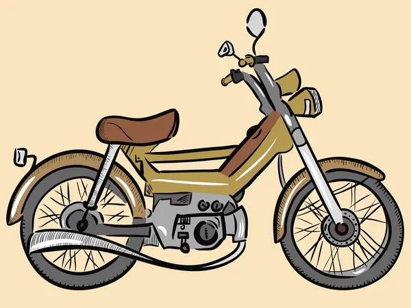 Old color moped — Stock Vector