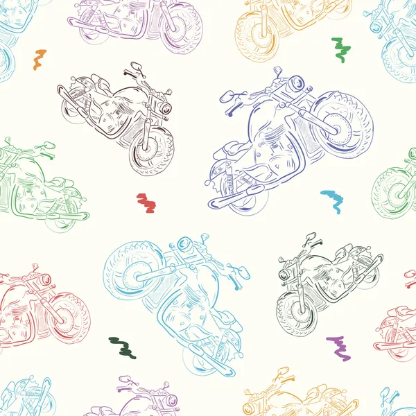 Bezešvá textura s motocykly 2 — Stockový vektor